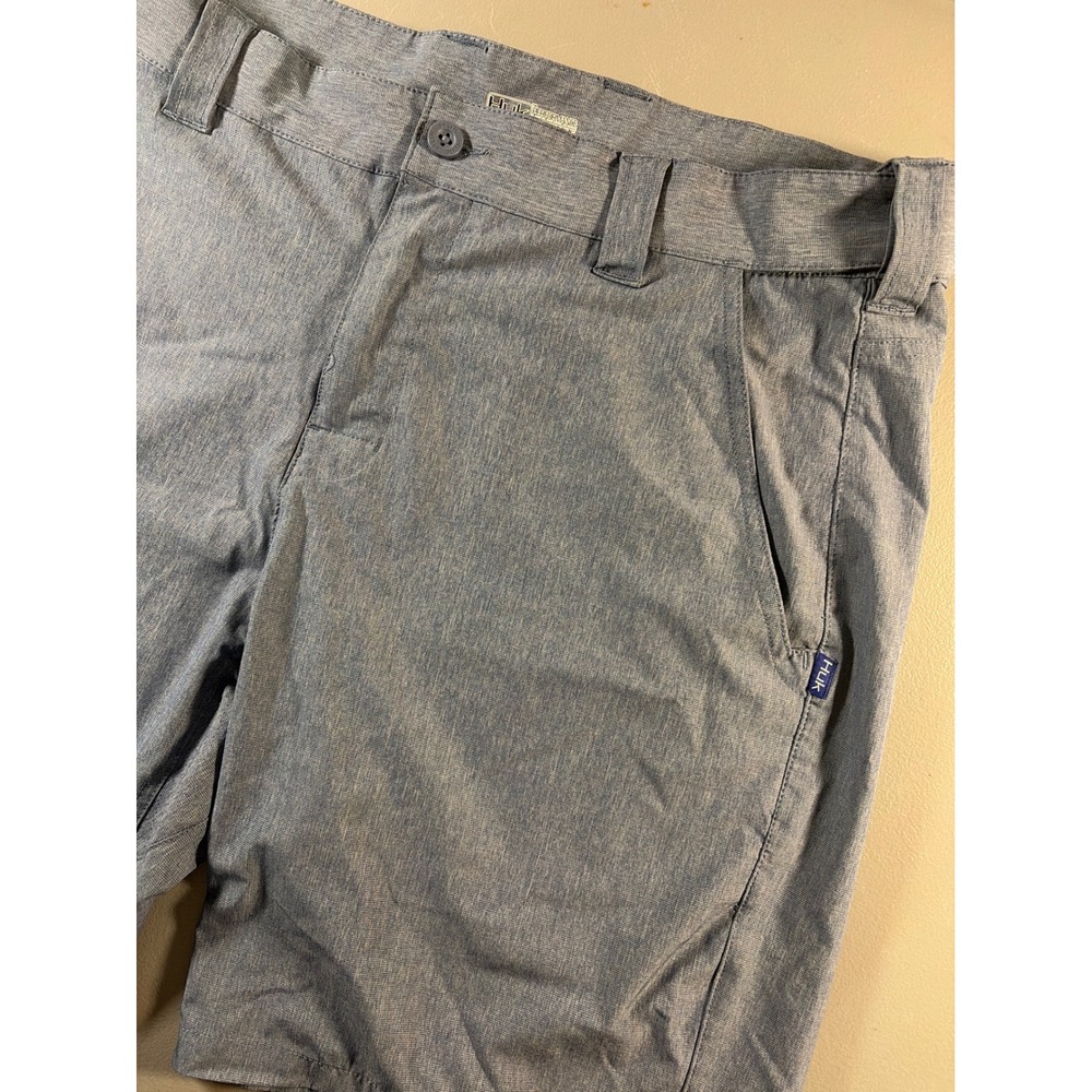 Huk Fishing Shorts Mens XL Blue Heather Performance Stretch Board Shorts 9 Insea - Picture 2 of 8